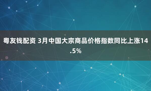 粤友钱配资 3月中国大宗商品价格指数同比上涨14.5%
